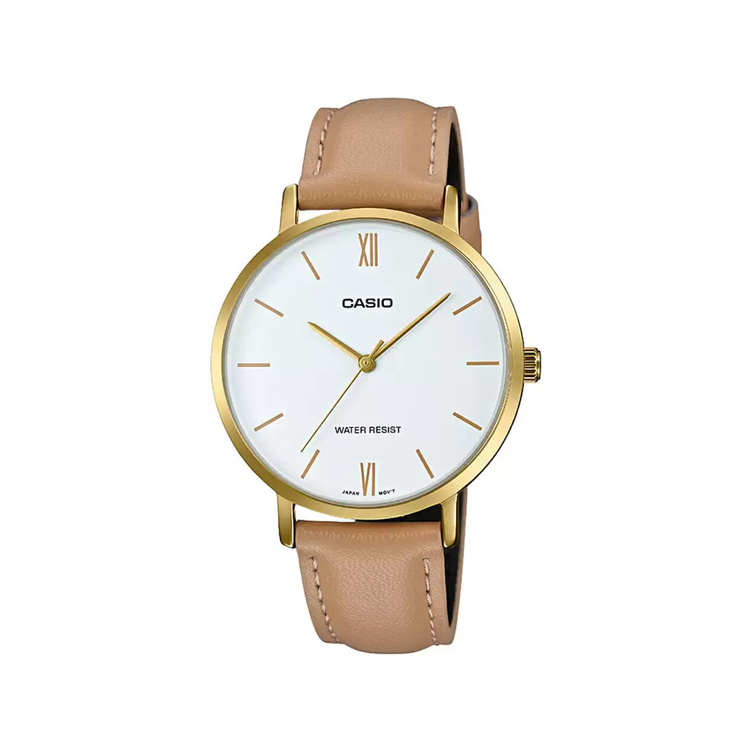 Casio ENTICER LADIES LTP-VT01GL-7BUDF - A1786 Beige Analog - Women's Watch