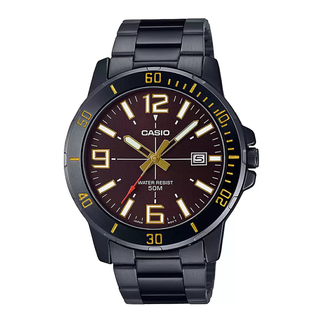 Casio ENTICER MEN MTP-VD01B-5BVUDF - A1980 Black Analog - Men's Watch