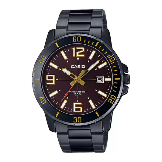 Casio ENTICER MEN MTP-VD01B-5BVUDF - A1980 Black Analog - Men's Watch