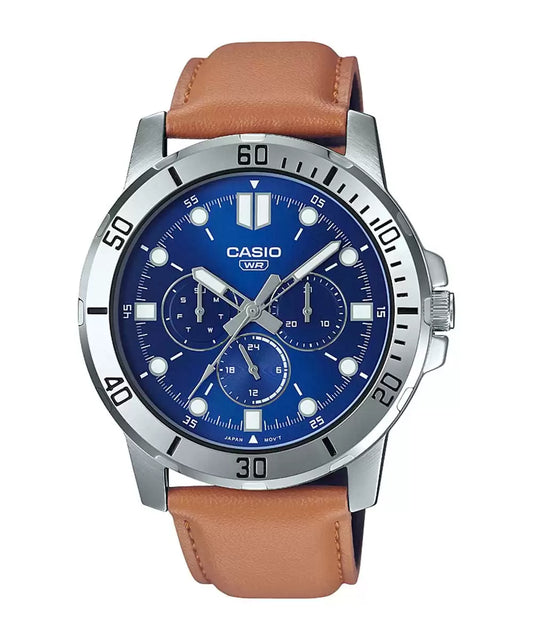 Casio ENTICER MEN MTP-VD300L-2EUDF - A1752 Brown Leather - Men's Watch