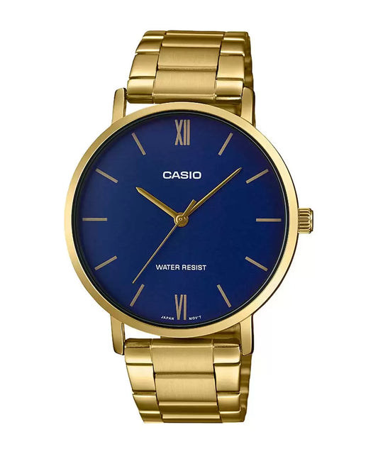 Casio ENTICER MEN MTP-VT01G-2BUDF - A1778 Gold Analog - Men's Watch